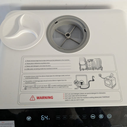 AIRMSEN AE-TDQR03 Countertop Portable Dishwasher, Compact Mini Dishwasher with 5