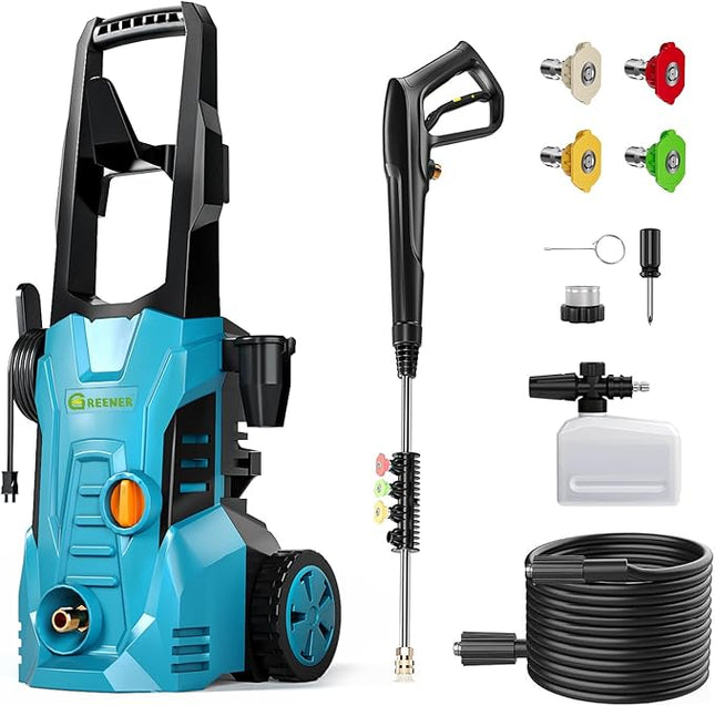 GREENER Electric Pressure Washer, 4500 PSI High Pressure Washer with 50ft Outlet