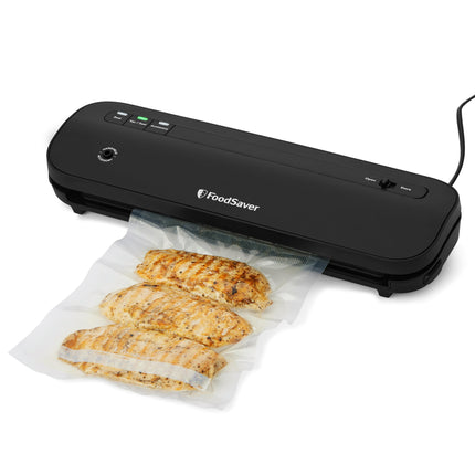 FoodSaver VS1210 Space Saving Vacuum Sealer with 1 Roll and 4 Bags