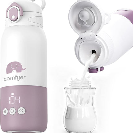 comfyer Portable Milk Warmer for Travel, Portable Bottle Warmer with Fast Heatin