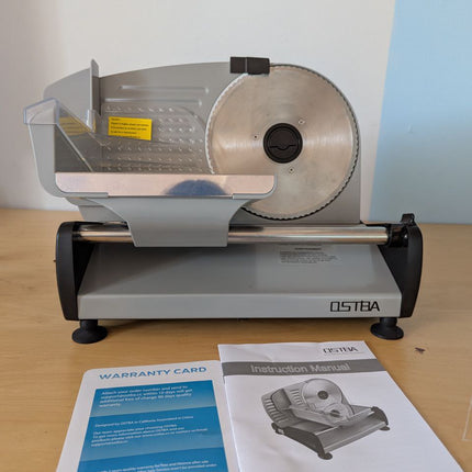 OSTBA Meat Slicer with Quiet DC Motor, 200W Electric Deli Slicer, Dual 7.5'' Sta