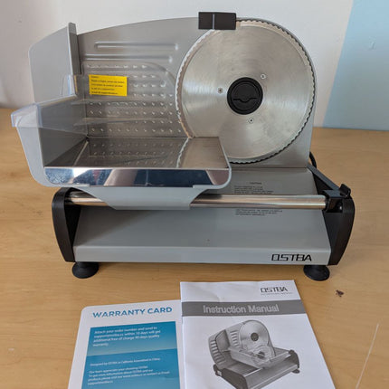 OSTBA Meat Slicer with Quiet DC Motor, 200W Electric Deli Slicer, Dual 7.5'' Sta