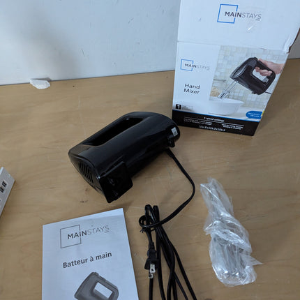 Mainstays 5-Speed Corded Hand Mixer Black with 2 Beaters