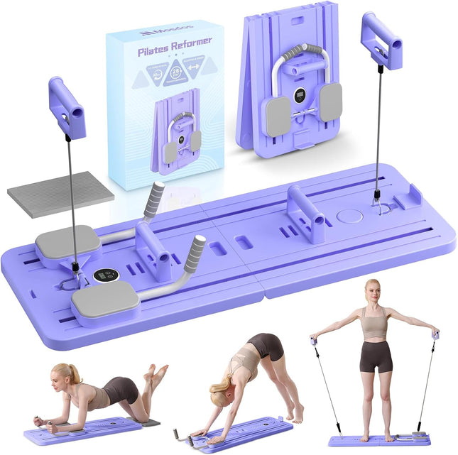 Mosdos Portable Pilates Reformer Machine for Home Gym - Auto-Rebound Pilates Boa