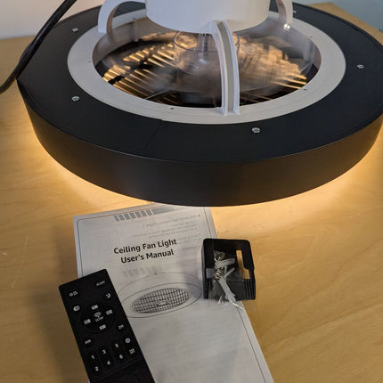 LEDIARY 20 Inch Low Profile Ceiling Fans With Lights, Led Bladeless Ceiling Fan,