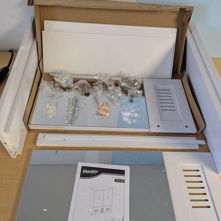 kleankin Medicine Cabinet with 2 Mirror Doors and 2 Bottom Doors 23.6 x 21.7-in