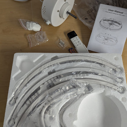 LANMEL 20 Inch Low Profile Ceiling Fans with Lights and Remote,7-Blade Fandelier