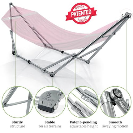 Tranquillo Double Hammock with Stand 650lb Capacity Double Hammock with Spreader