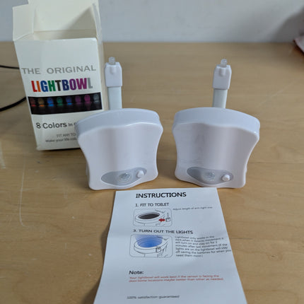 2-Pack Toilet Night Lights Motion Detection 8-Color Change Sensor Activated, Kom
