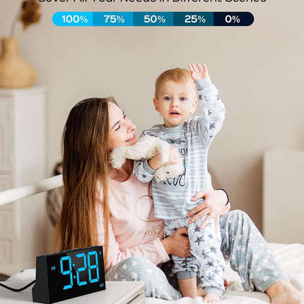 GOLOZA Digital Alarm Clocks for Bedrooms, Digital Clock with 4 Level Brightness