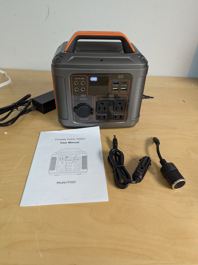 Portable Power Station 300W：Outdoor Solar Generator with 296Wh Backup Lithium Ba