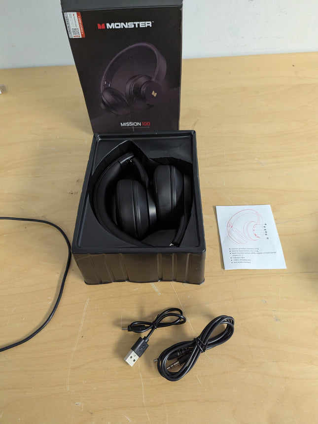 Monster Mission 100 Bluetooth Headphones, Over Ear Headphones with Immersive Bas