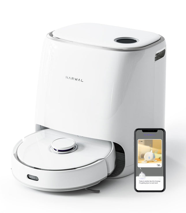 NARWAL Freo Robot Vacuum and Mop Comb, Washing & Drying, Dirt Sense Ultra Clean,