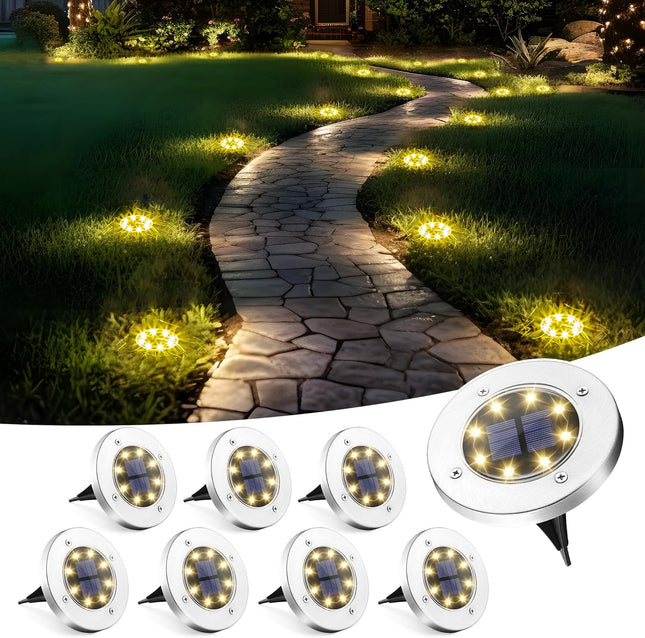 SOLPEX Solar Lights Outdoor Waterproof, 8 Pack Solar Ground Lights, Solar Garden