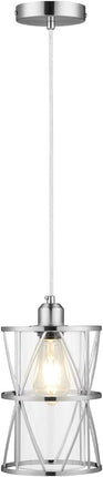 SHENGQINGTOP Modern Mini Pendant Light with Clear Glass, Brushed Nickel
