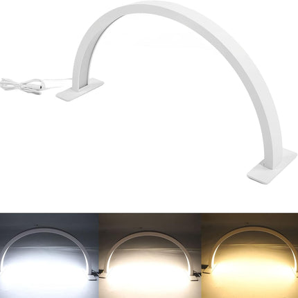 Half Moon Desk Lamp, 25W 3000K to 6500K Half Moon Nail Desk Lamp Adjust Brightne