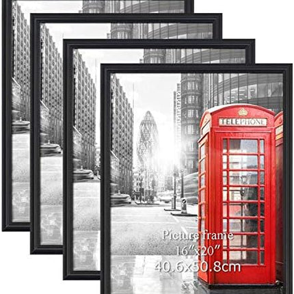 Calenzana 4 Pack 16x20 Poster Picture Frames Black Photo Frame 16 x 20 Set for W