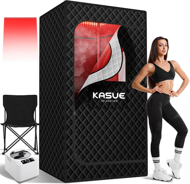 KASUE Portable Sauna Tent, Single Person Folding Home Sauna, Indoor & Outdoor