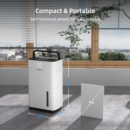 HOGARLABS 34 Pint Home Dehumidifier for Basement & Bedroom, 3 Modes, Continuous Drain, Timer & Child Lock