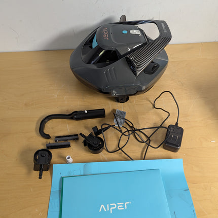 AIPER Seagull SE Cordless Robotic Pool Cleaner, 90 Minute Runtime with Dual Drive Motors, LED Indicators and Self-Parking, Grey