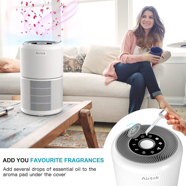 2Pack Air Purifier for Home Bedroom with H13 True HEPA Filter for Smoke, Smokers