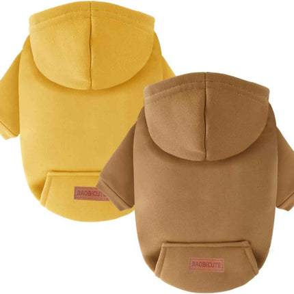 Dog Hoodie (Brown+Khaki, XX-Small)