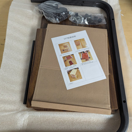 Ditind C Shaped End Table with Rolling Wheels, Small Couch Side Table with Stora