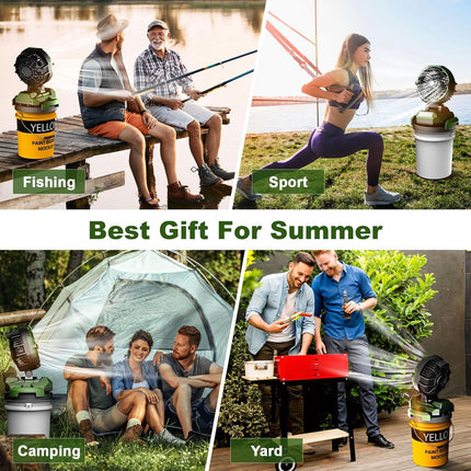 Portable Misting Fan 150° Oscillating,30000mAh Rechargeable Battery Powered,4 St