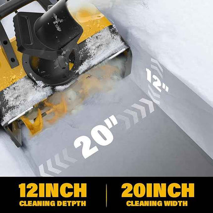 ZEGJAW 20-Inch Corded Snow Blower, 15-AMP Electric Snow Blower with 25ft Throwin