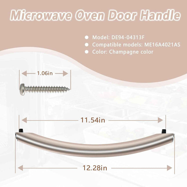 DE94-04313F Microwave Door Handle, Fit for ME16A4021AS ME17R7011ES Samsung Micro
