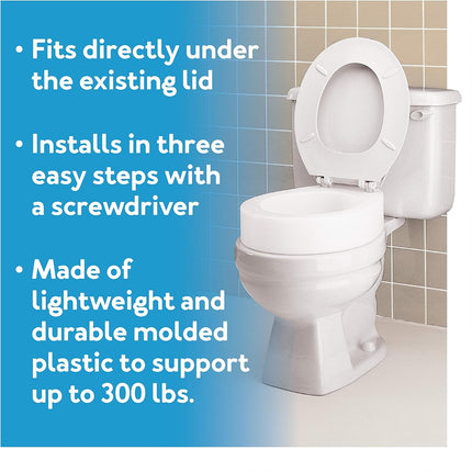 Carex Health Brands Toilet Seat Elevator Elongated Shape