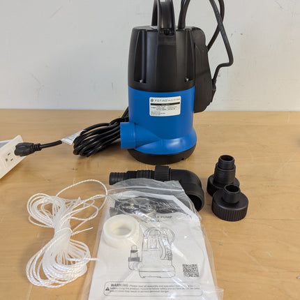 FOTING 3/4HP Automatic Submersible Sump Pump, 3500 GPH Thermoplastic Water Pump with 28 ft Lift & Sensor