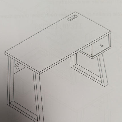 ICE ARMOR 47" W Home Office Writing Desk with One Side Drawer Computer Laptop Ta