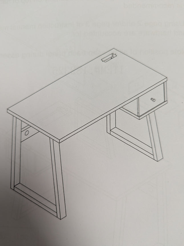 ICE ARMOR 47" W Home Office Writing Desk with One Side Drawer Computer Laptop Ta