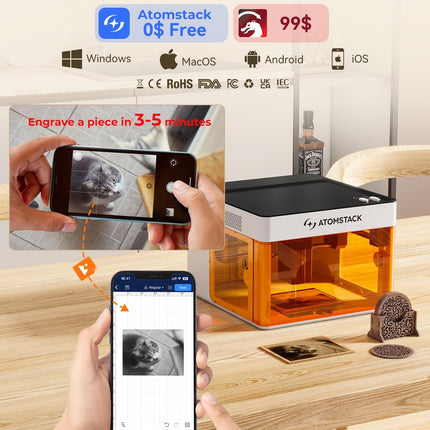 Only 5w! ATOMSTACK P1 Dual Laser Engraver, 5W Diode