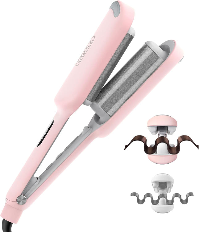 TYMO ROVY Hair Waver Curling Iron, 3-Barrel Ionic Hair Curler with 9 Heat Settin