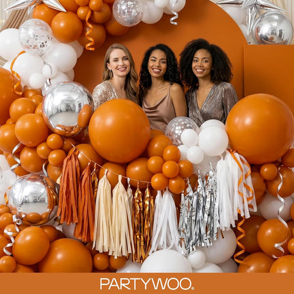 PartyWoo Burnt Orange Balloons 50pcs 12 Inch Terracotta Rust Fall Color Autumn B