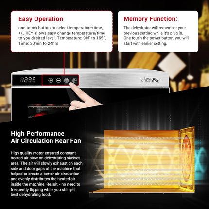 London Sunshine® Commercial Grade Food Dehydrator - Double Wall Stainless Steel