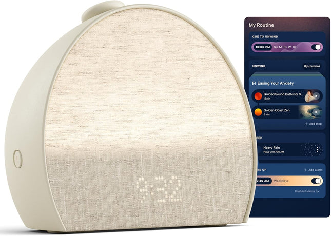 Hatch Restore 3 Sunrise Alarm Clock, Sound Machine, Smart Light (Putty) - White