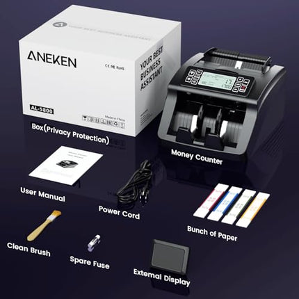 Aneken Money Counter Machine, Value Counting, UV/MG/MT/IR/DD Counterfeit Detecti