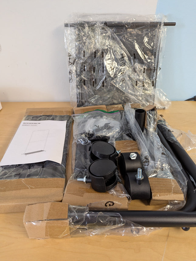 SONGMICS Clothes Rack with Wheels, 35.8 Inch Middle-Rod Garment Rack, Clothing R