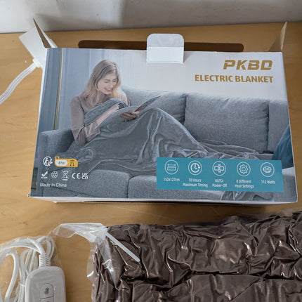 PKBD 2025 Flannel Heated Blanket, 50"x60" Soft Electric Blanket with 8 Heating L