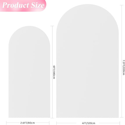 Wokceer Wedding Arch Cover 7.2FT, 6FT Spandex Fitted Wedding Arch Stand Covers 2