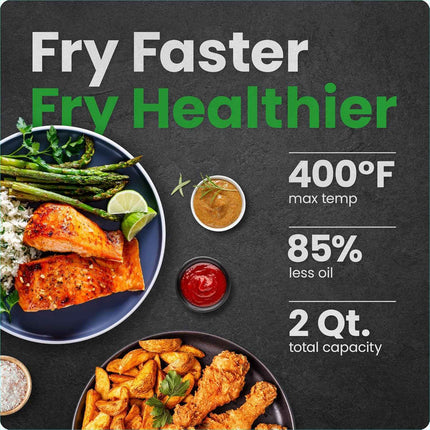 CHEFMAN 2 Qt Mini Air Fryer – Digital Space-Saving Compact Air Fryer with Nonsti