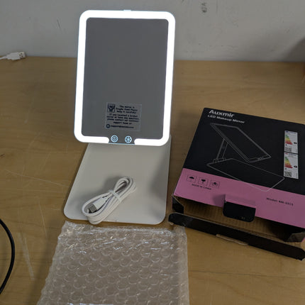 Auxmir Rechargeable Travel Makeup Mirror, Portable Travel Lighted Makeup Mirror