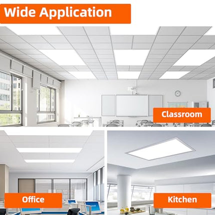 2X4 LED Flat Panel Light,4 Pack,0-10V Dimmable,75W with 7800 Lumens,5000K Daylig