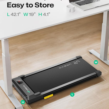 UREVO Walking Pad, Treadmills for Home, Under Desk Treadmill with APP and Remote