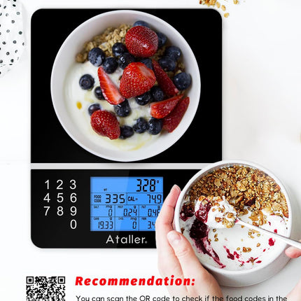 Ataller Food Scale with Nutritional Calculator, Kitchen Diet Scale, Digital Food