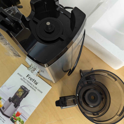 Fretta Juicer Machine,Cold Press Juicer W/ 5.3'' Feed Chute for Whole Fruits Veg