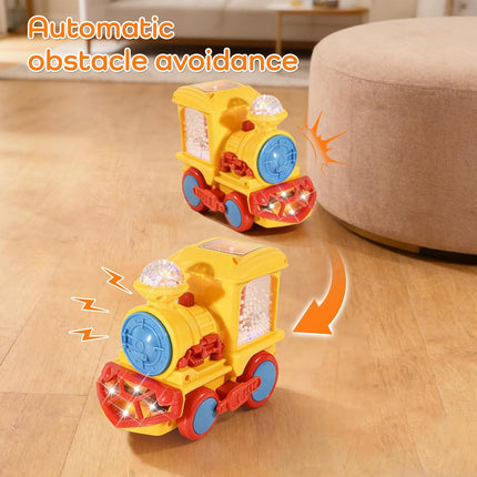 Light Up Train Toy for Toddlers, Transparent Car Toy for Kids with Cool Light an
